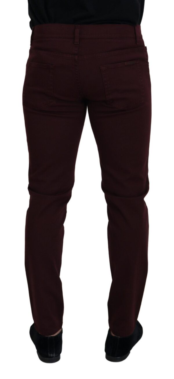 Dolce & Gabbana Slim Fit Bordeaux Jeans - Italian Luxury - Image 2