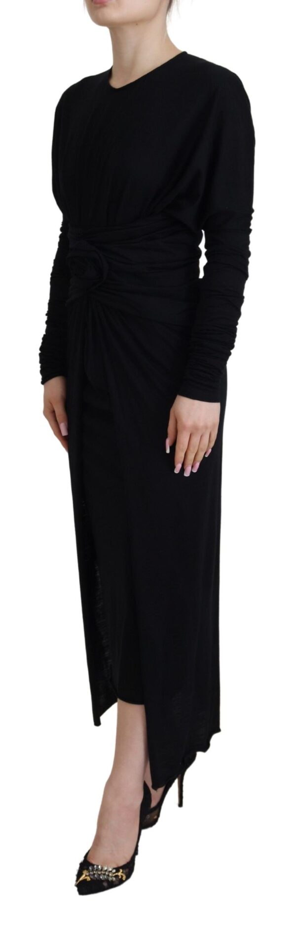 Dolce & Gabbana Elegant Sheath Wrap Dress with Long Sleeves - Image 2