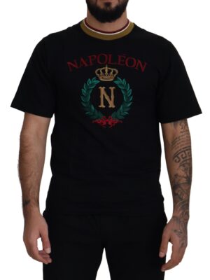 Dolce & Gabbana Iconic Black Cotton Crew Neck Tee
