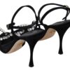 Dolce & Gabbana Elegant Suede High Sandals with Crystal Bows - Image 6