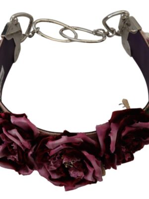 Dolce & Gabbana Beige Floral Leather Shoulder Strap Accessory