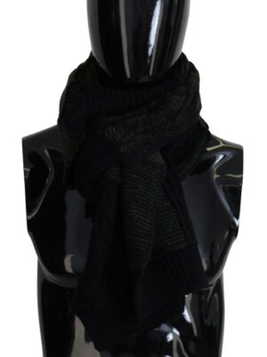 Dolce & Gabbana Elegant Wool Scarf in Black & Green