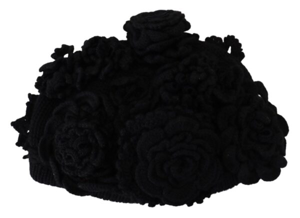 Dolce & Gabbana Elegant Black Virgin Wool Beanie Hat - Image 5