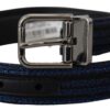 Dolce & Gabbana Elegant Blue Jacquard Leather Belt - Image 2