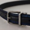 Dolce & Gabbana Elegant Blue Jacquard Leather Belt - Image 5