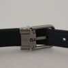 Dolce & Gabbana Elegant Blue Jacquard Leather Belt - Image 6