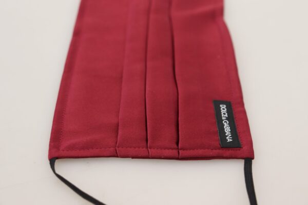 Dolce & Gabbana Elegant Silk Pleated Maroon Face Mask - Image 5
