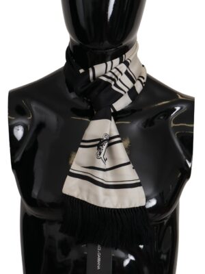 Dolce & Gabbana Elegant Silk Men's Scarf - Classic Black Stripe