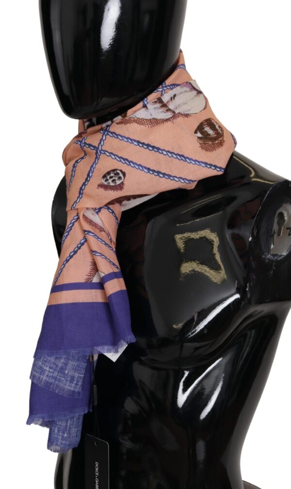 Dolce & Gabbana Multicolor Seashell Linen Scarf for Men - Image 2