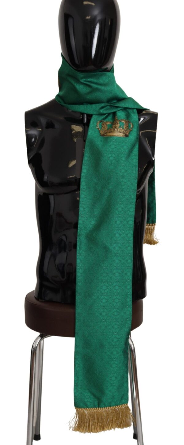 Dolce & Gabbana Elegant Green Silk Blend Men's Scarf - Image 2