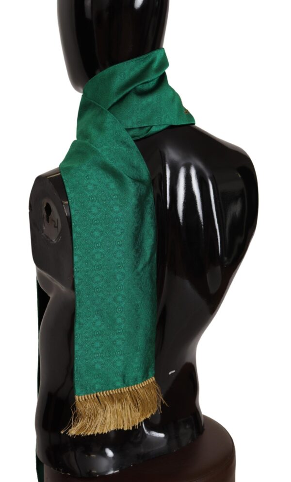 Dolce & Gabbana Elegant Green Silk Blend Men's Scarf - Image 3