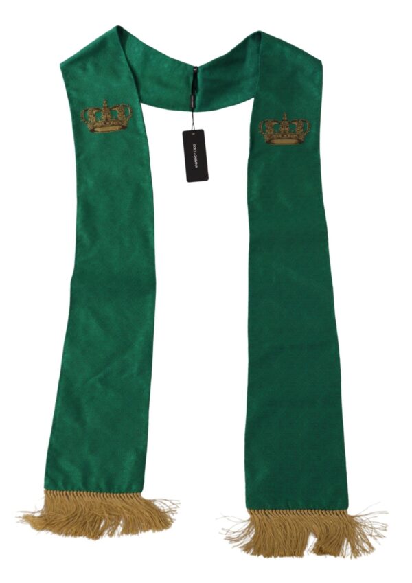 Dolce & Gabbana Elegant Green Silk Blend Men's Scarf - Image 5