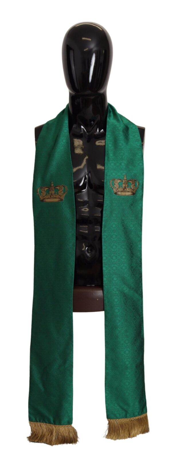 Dolce & Gabbana Elegant Green Silk Blend Men's Scarf - Image 7