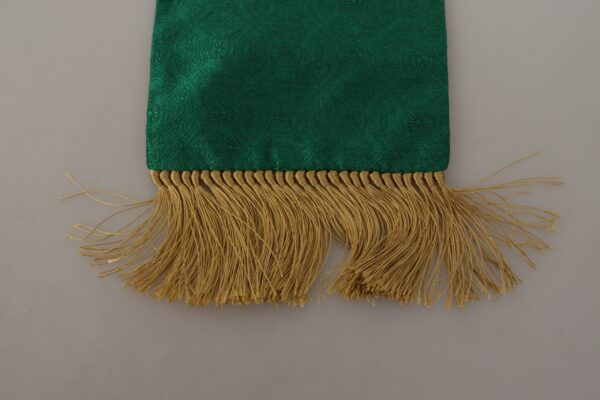 Dolce & Gabbana Elegant Green Silk Blend Men's Scarf - Image 8