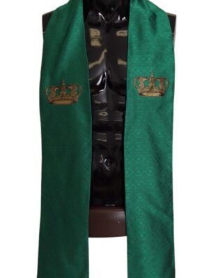Dolce & Gabbana Elegant Green Silk Blend Men's Scarf