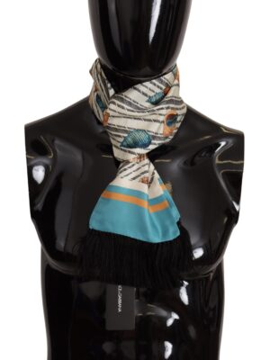 Dolce & Gabbana Multicolor Silk Seashell Printed Scarf