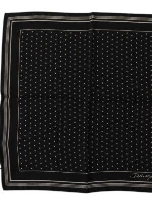 Dolce & Gabbana Elegant Black Silk Polka Dot Men's Scarf
