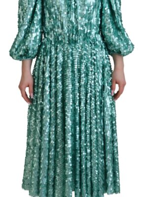 Dolce & Gabbana Elegant Sequined A-Line Midi Dress