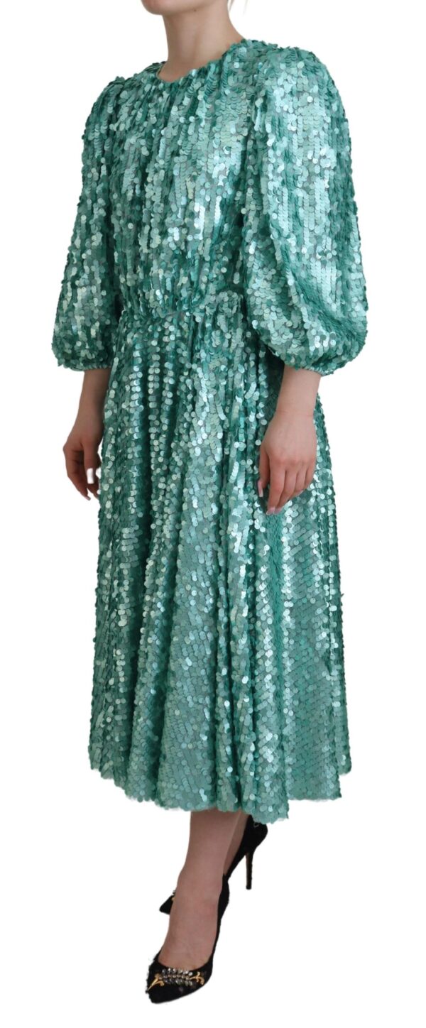 Dolce & Gabbana Elegant Sequined A-Line Midi Dress - Image 2