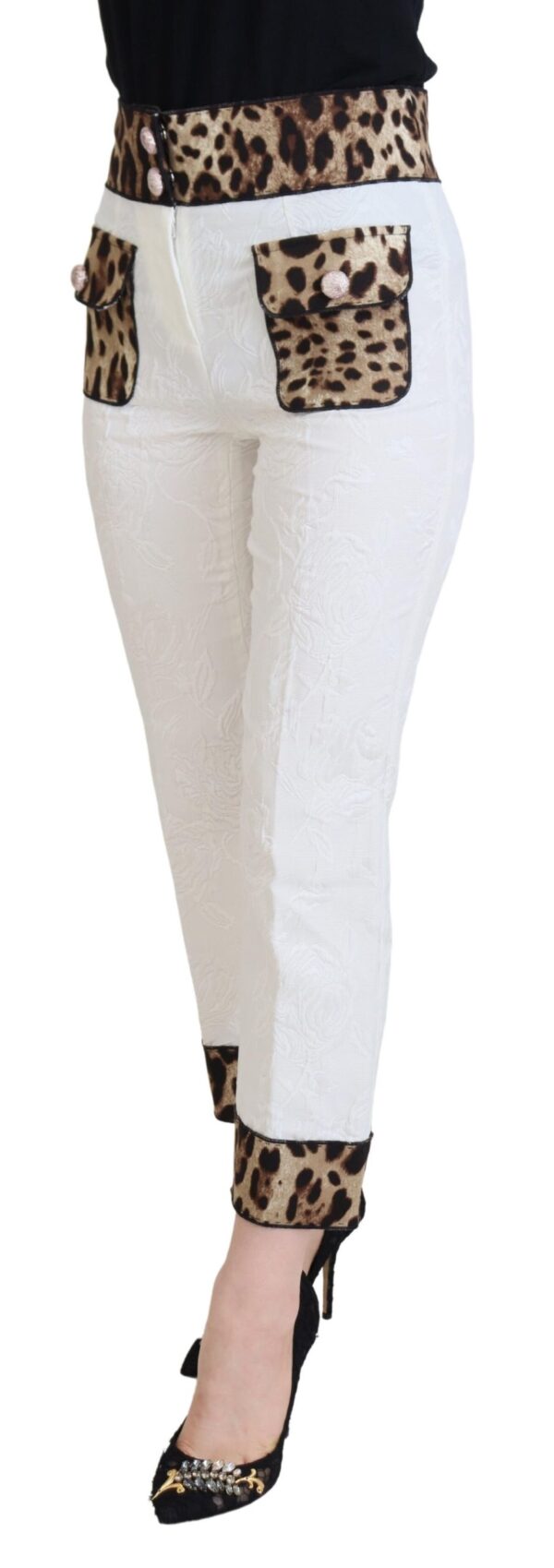 Dolce & Gabbana Elegant Leopard Print Pants for Sophisticated Style - Image 2