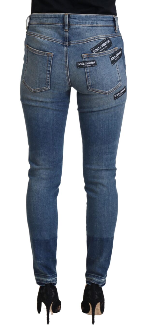 Dolce & Gabbana Elegant Tattered Denim Pants – Chic Casualwear - Image 3