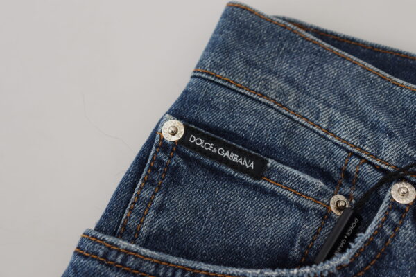Dolce & Gabbana Elevated Elegance Checkered Back Denim Pants - Image 5