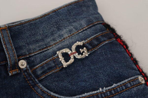 Dolce & Gabbana Elevated Elegance Checkered Back Denim Pants - Image 6
