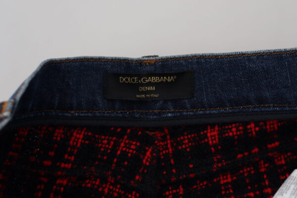 Dolce & Gabbana Elevated Elegance Checkered Back Denim Pants - Image 7