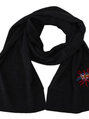 Dolce & Gabbana Elegant Black Wool Scarf Wrap