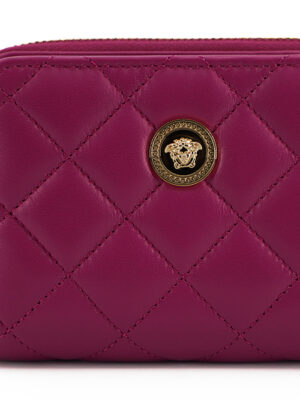 Versace Elegant Purple Quilted Leather Wallet
