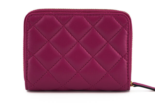 Versace Elegant Purple Quilted Leather Wallet - Image 2