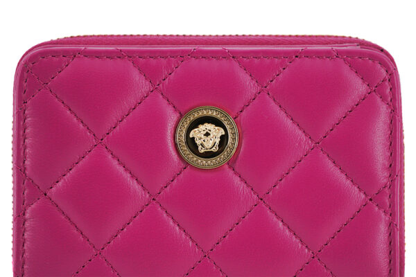 Versace Elegant Purple Quilted Leather Wallet - Image 4
