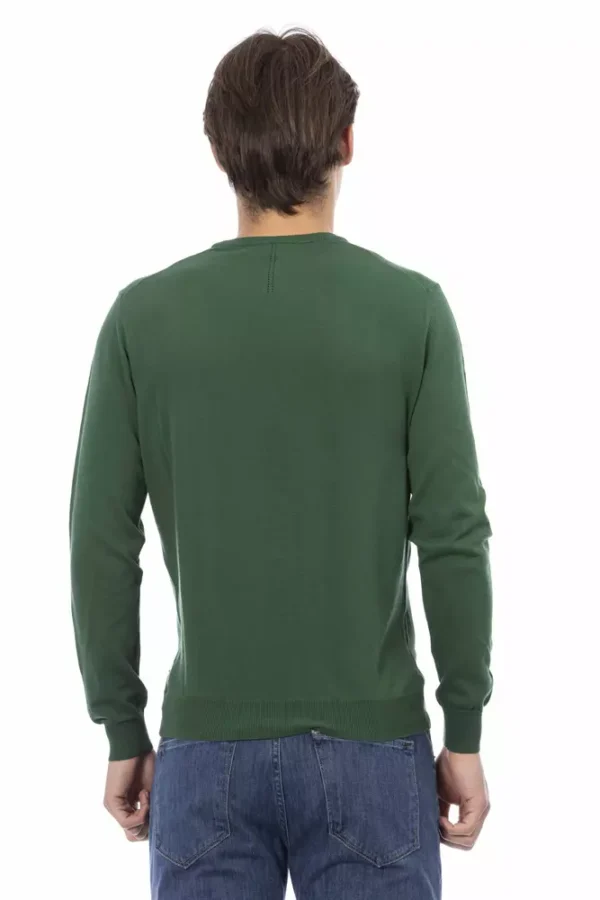 Baldinini Trend Green Cotton Men Sweater - Image 3