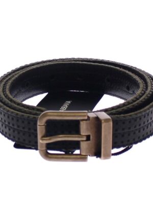 Dolce & Gabbana Elegant Blue Leather-Cotton Blend Men's Belt
