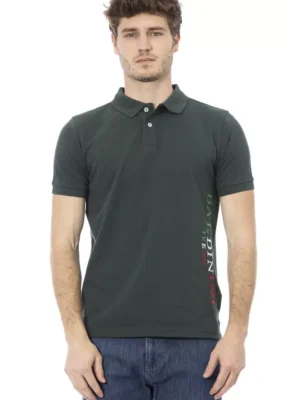 Baldinini Trend Green Cotton Men Polo