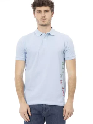 Baldinini Trend Light Blue Cotton Men Polo