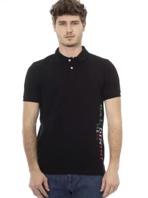 Baldinini Trend Black Cotton Men Polo Shirt