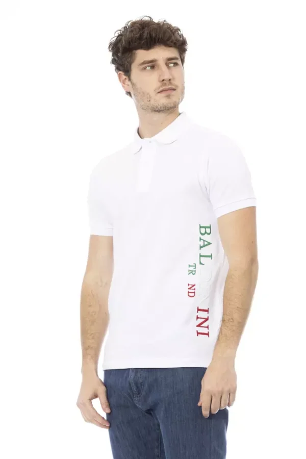 Baldinini Trend White Cotton Men Polo - Image 2