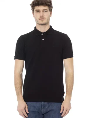 Baldinini Trend Black Cotton Men Polo Shirt