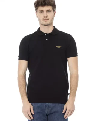 Baldinini Trend Black Cotton Men Polo Shirt