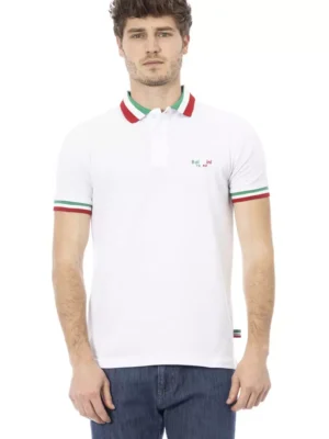 Baldinini Trend White Cotton Men Polo