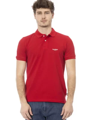 Baldinini Trend Red Cotton Men Polo