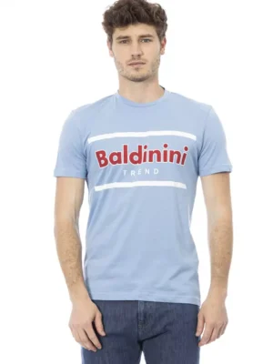 Baldinini Trend Light Blue Cotton Men T-Shirt
