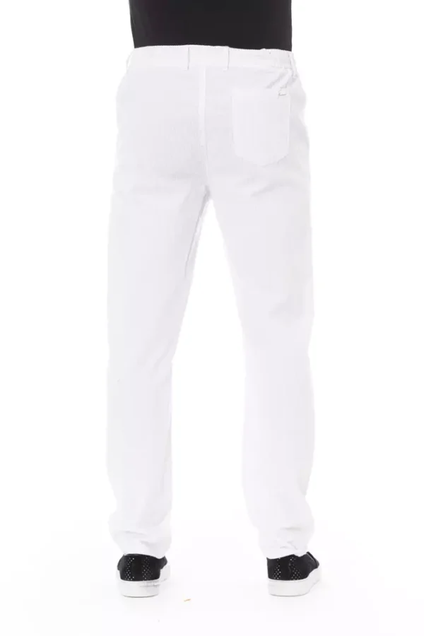 Baldinini Trend White Cotton Men's Chino Trouser - Image 3