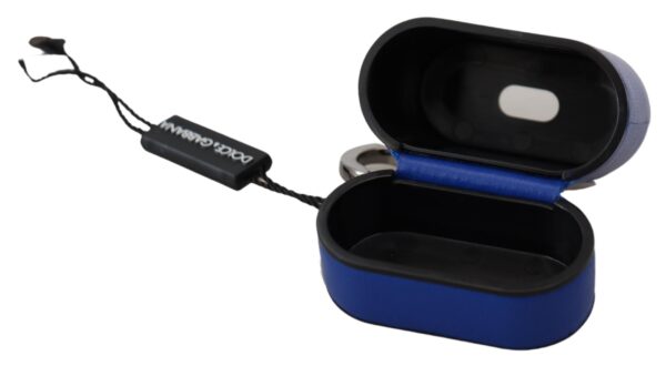 Dolce & Gabbana Elegant Blue Leather Airpods Case - Image 7