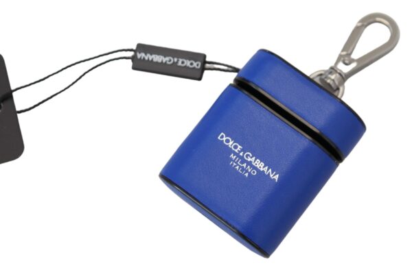 Dolce & Gabbana Elegant Blue Leather Airpods Case - Image 8
