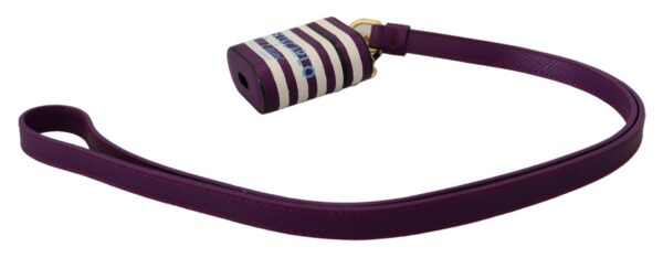 Dolce & Gabbana Chic Purple Leather Airpods Case - Image 4