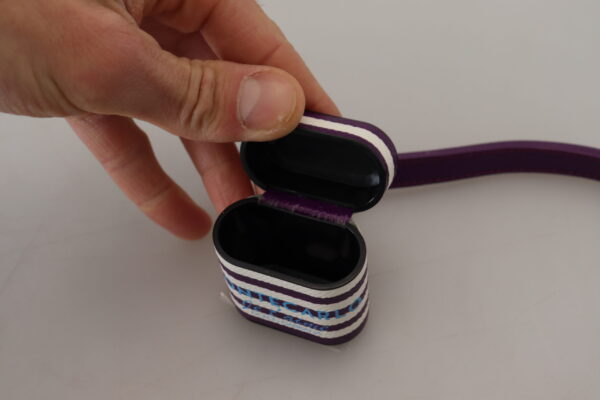 Dolce & Gabbana Chic Purple Leather Airpods Case - Image 5