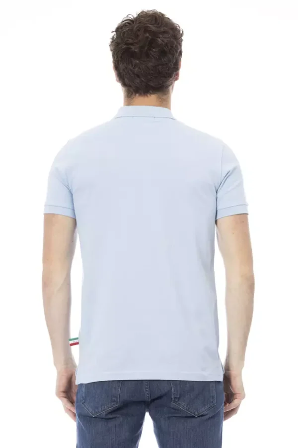 Baldinini Trend Light Blue Cotton Men Polo - Image 3