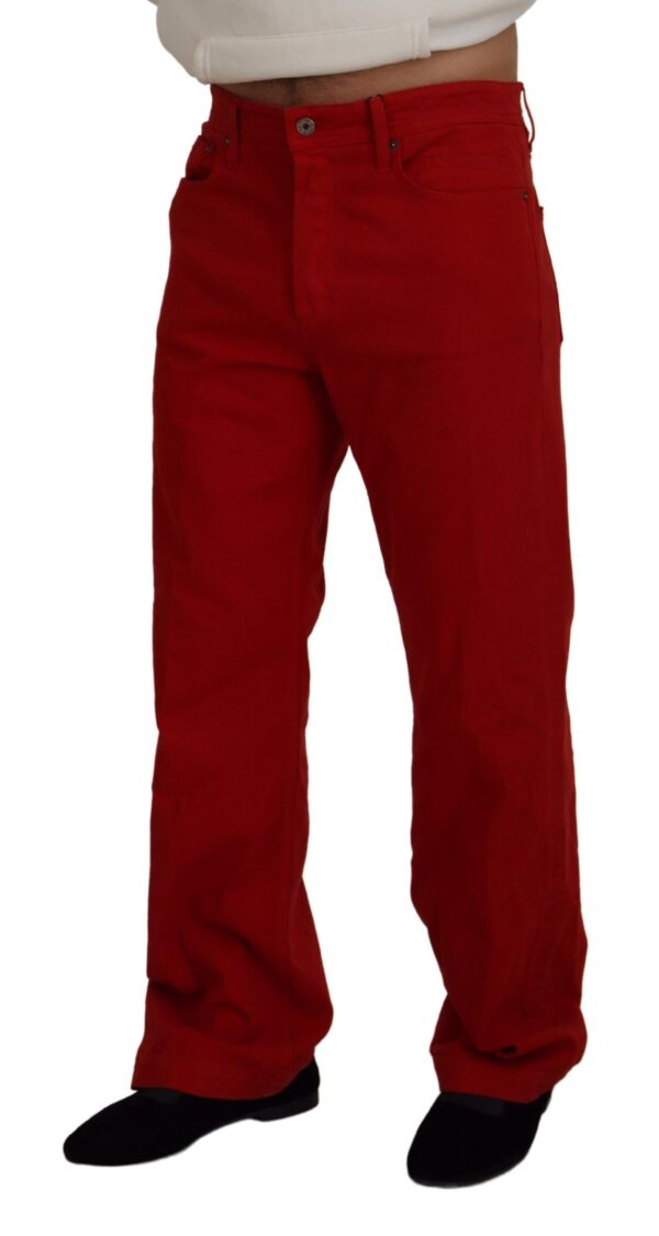 Dolce & Gabbana Chic Red Cotton Denim Pants - Image 2